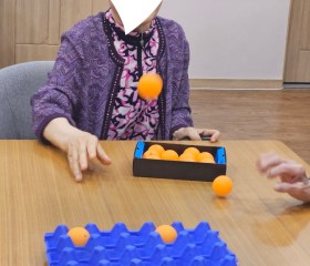 신체활동/핑퐁핑퐁~~   공 던지기 해요.친환경으로 활동했어요